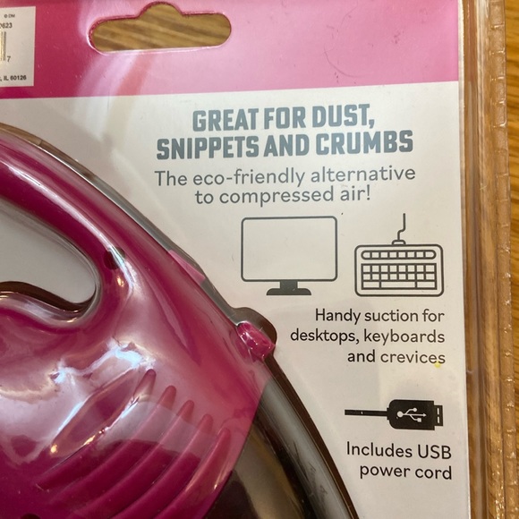 NWT USB Crumb Catcher Desktop Vacuum Modern Monkey-Pink - Picture 3 of 4